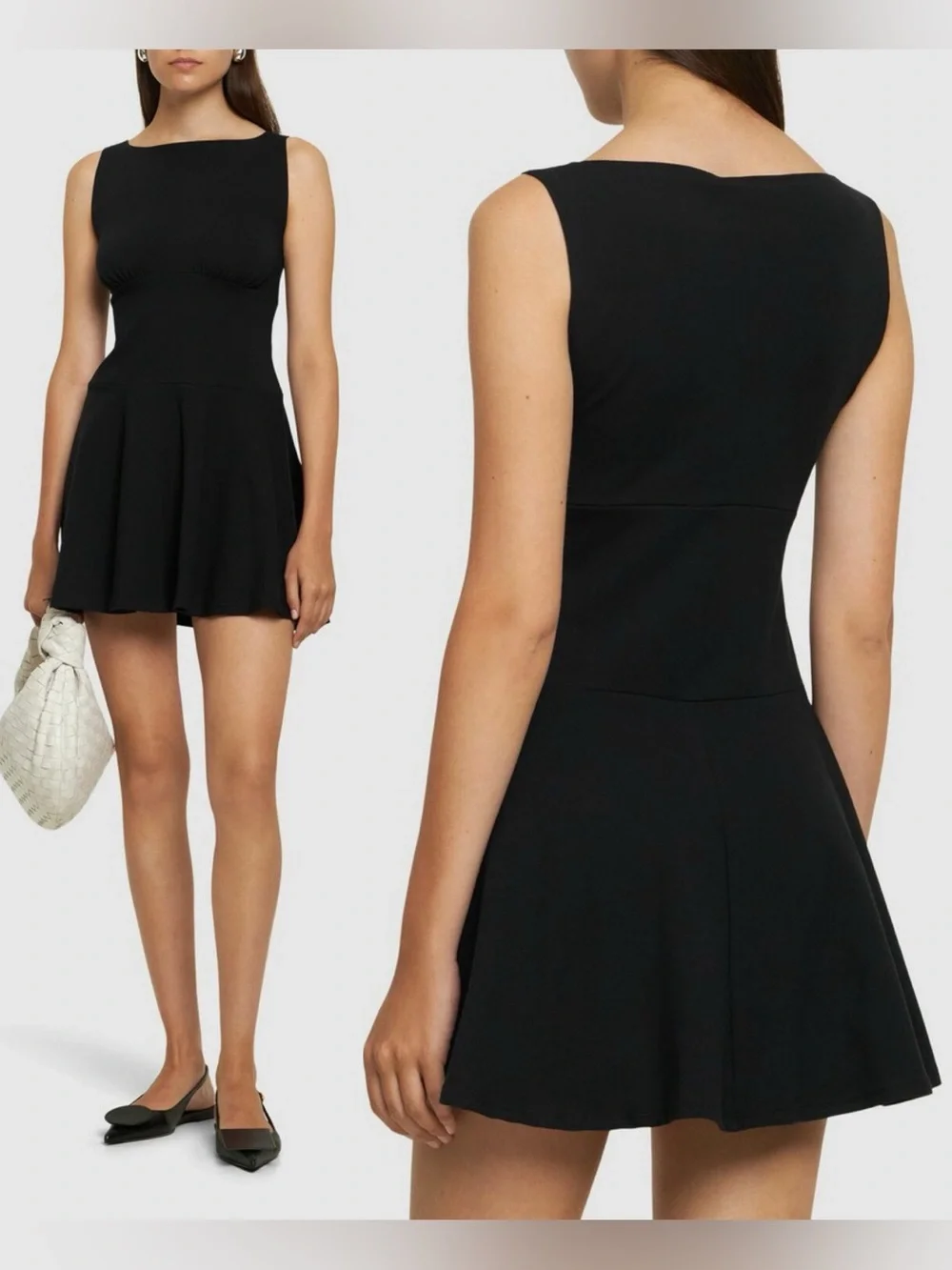 Reformation Mayve Knit Mini Dress Black Large NWT